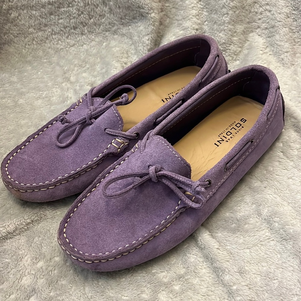 Soldini Purple Leather Moccasins Size 37